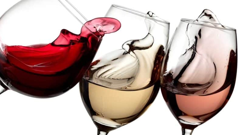 vin blanc, vin rosé et vin rouge
