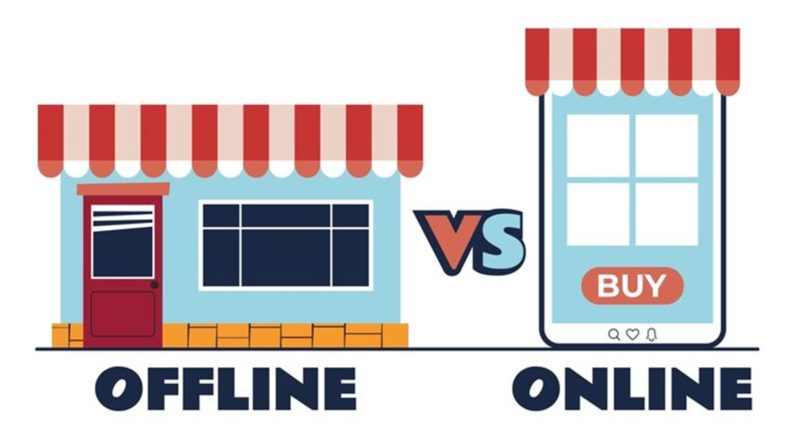 Offline shop vs online shop